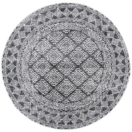 Safavieh Tunisia Power Loomed Round Area Rug Black & Ivory - 6 ft. -7 in. x 6 ft. -7 in. TUN734Z-7R